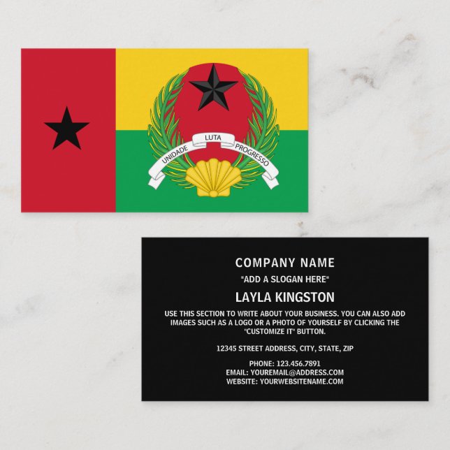 Bissau-Guinean Flag & Emblem, Guinea-Bissau Business Card (Front/Back)
