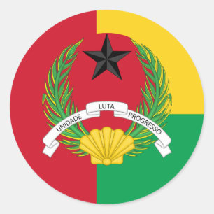 Bissau-Guinean Flag & Emblem, Guinea-Bissau Classic Round Sticker
