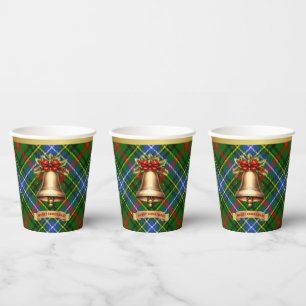 Bisset Personalised Tartan Christmas  Paper Cups