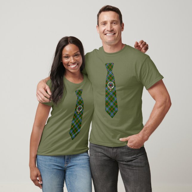 Bisset Scottish Badge & Tartan Necktie T-Shirt (Unisex)