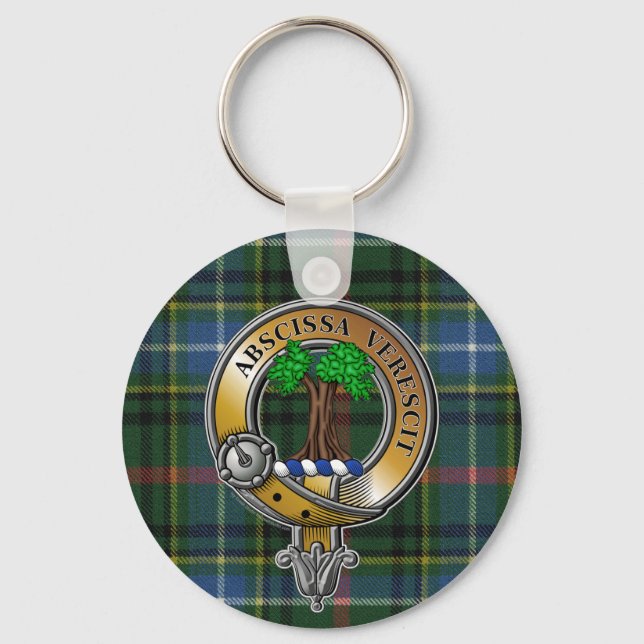 Bisset Tartan & Badge Key Ring (Front)