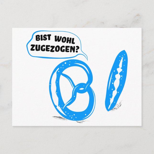Bist wohl zugezogen postcard (Front)