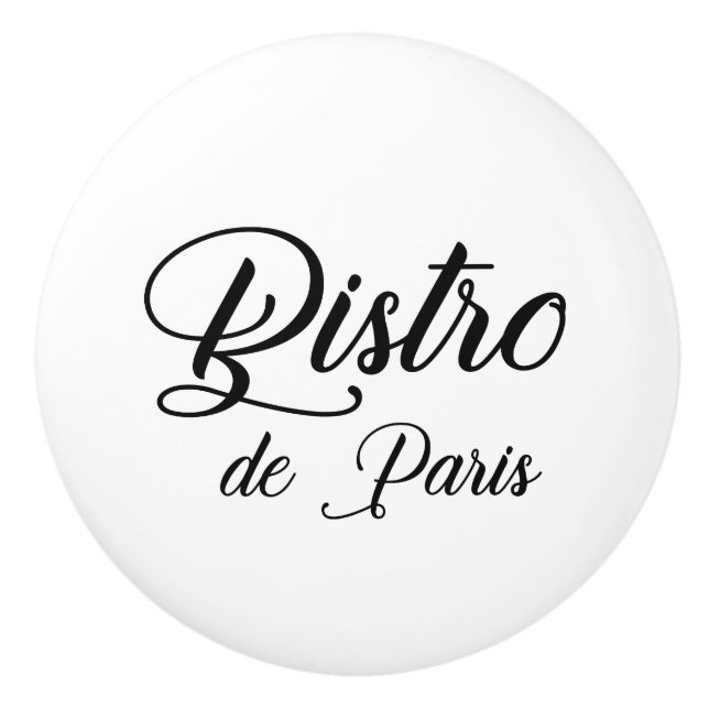 Bistro de Paris Vintage Sign Drawer Pull (Front)