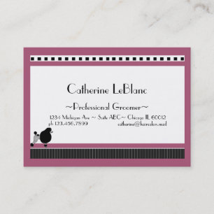 Bistro Poodle in Black White and Pink Business Card