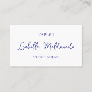 Bistro Wedding Place Cards with Dinner Selection