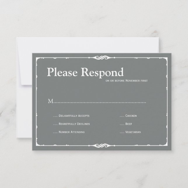 Bistro Wedding rsvp Card (Front)