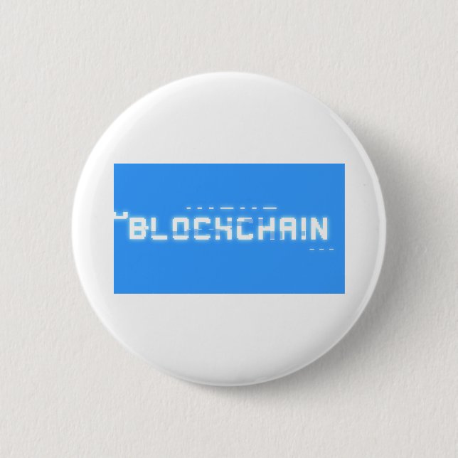 Bit glitch blockchain 6 cm round badge (Front)