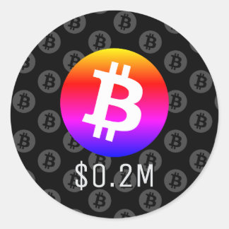 Bitcoin $0.2M ($200K) One Million Classic Round Sticker