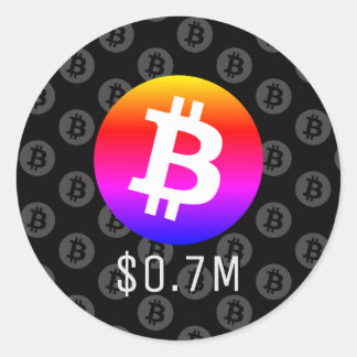 Bitcoin $0.7M ($700K) One Million Classic Round Sticker