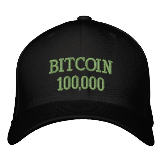 Bitcoin 100000 Celebration Embroidered Hat (Front)