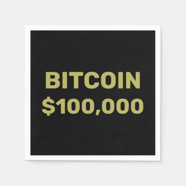 Bitcoin 100000 Celebration Napkin (Front)