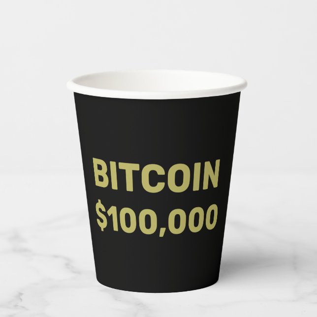 Bitcoin 100000 Celebration Paper Cups (Front)