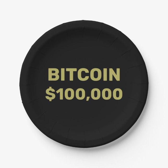Bitcoin 100000 Celebration Paper Plate (Front)