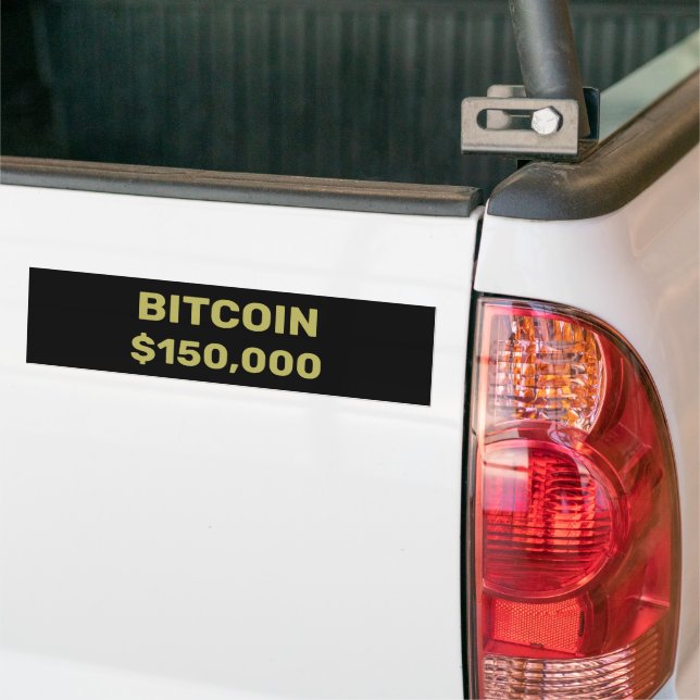 Bitcoin 150000 Celebration Bumper Sticker (On Truck)