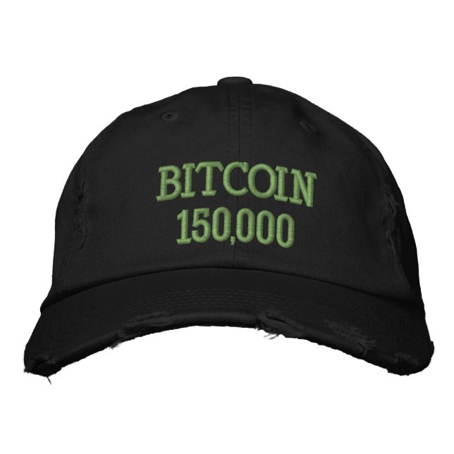 Bitcoin 150000 Celebration Embroidered Hat (Front)
