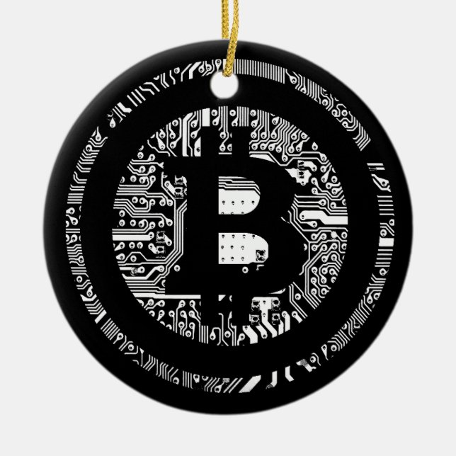 Bitcoin 4 ceramic tree decoration (Front)