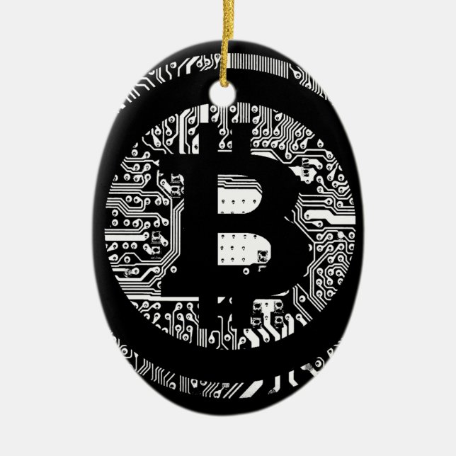 Bitcoin 4 ceramic tree decoration (Front)