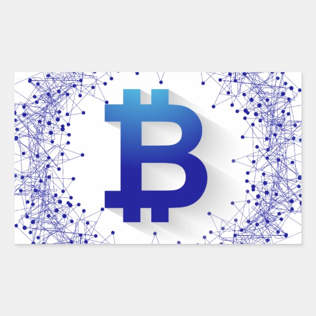 Bitcoin 5 rectangular sticker (Front)