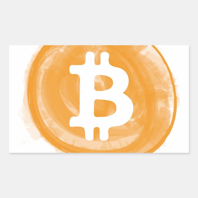 Bitcoin 6 rectangular sticker (Front)