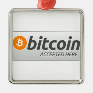 Bitcoin accepted here! metal tree decoration