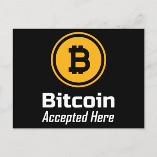 Bitcoin Accepted Here Postcard