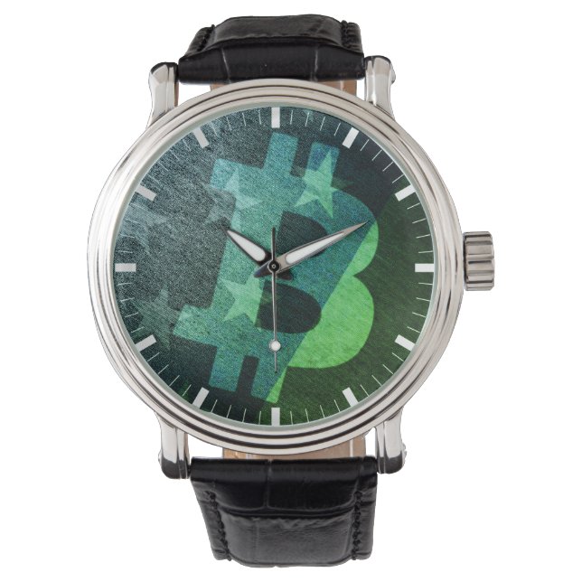 Bitcoin America ₿  (Green) Watch (Front)