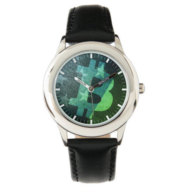 Bitcoin America ₿  (Green) Watch (Front)