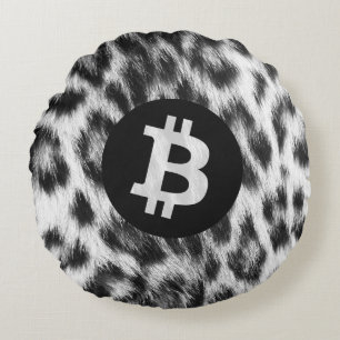Bitcoin Animal (Snow Leopard, Style 1) Round Cushion