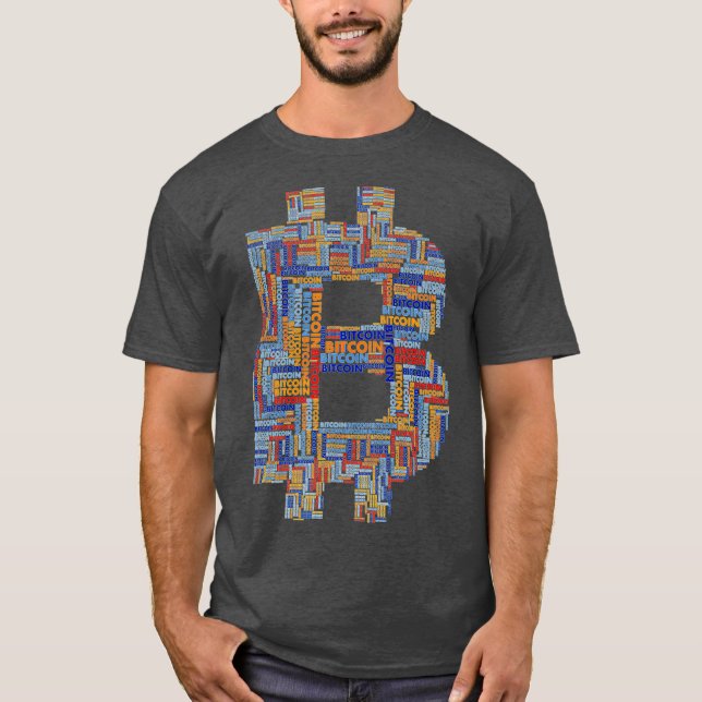 Bitcoin Art  Bitcoins Crypto Word Cloud Tee (Front)