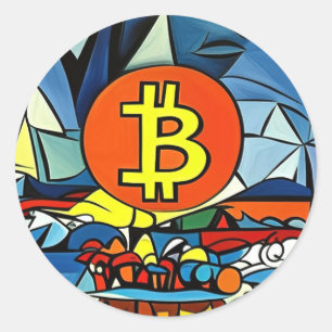 Bitcoin Art Classic Round Sticker