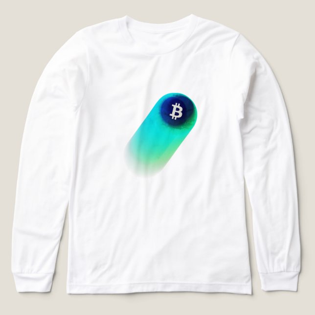 Bitcoin Art (Comet - Style 2, White) Tri-Blend Shirt (Design Front)