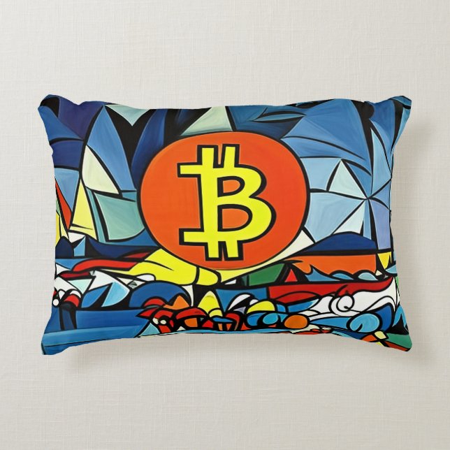 Bitcoin Art Decorative Cushion (Front)