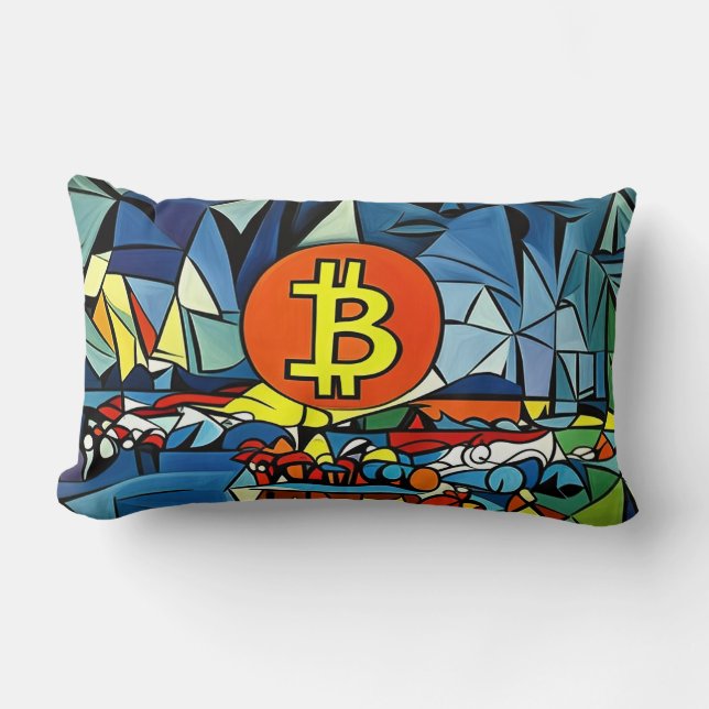 Bitcoin Art Lumbar Cushion (Front)