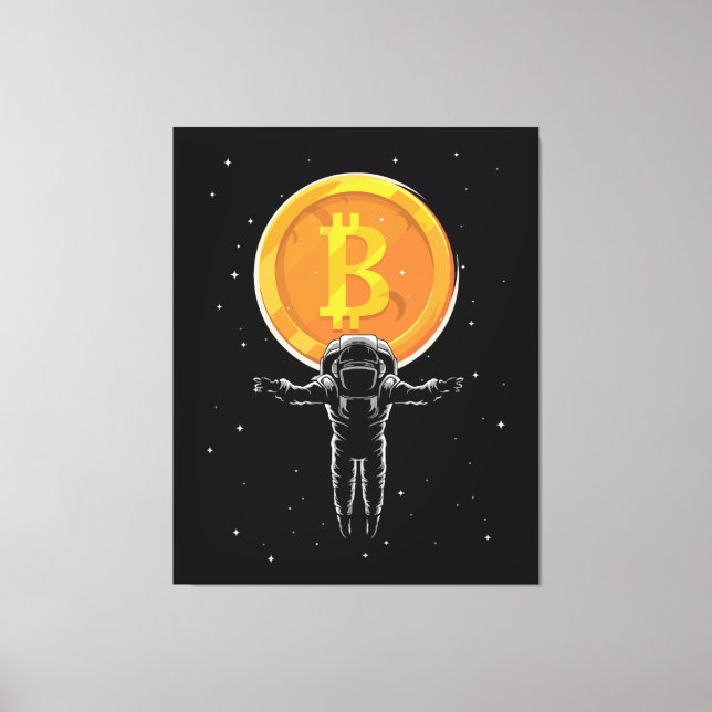 Bitcoin Astronaut to the moon - Bitcoin Crypto Canvas Print (Front)