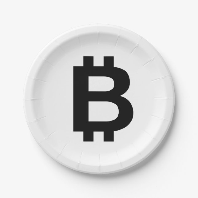 Bitcoin B Bold Paper Plates (Front)