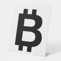 Bitcoin B Bold Pedestal Sign