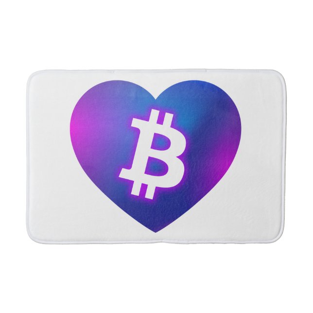 Bitcoin B in Heart  Bath Mat (Front)