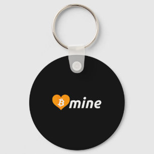 Bitcoin B Mine Cryptocurrency Valentines Day Btc  Key Ring