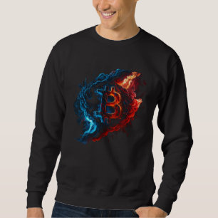 Bitcoin Blue Flames Btc Coin Crypto Vintage Crypto Sweatshirt