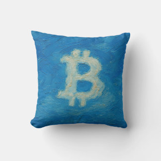 Bitcoin Blue Sky (Oil, Style: 2) Cushion