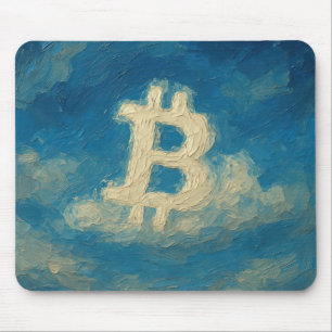 Bitcoin Blue Sky (Oil, Style: 3) Mouse Pad