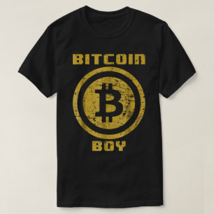 Bitcoin Boy Crypto Grunge Design T-Shirt