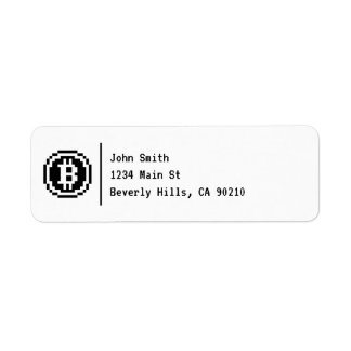 Bitcoin BTC 8-Bit Black Logo | Label