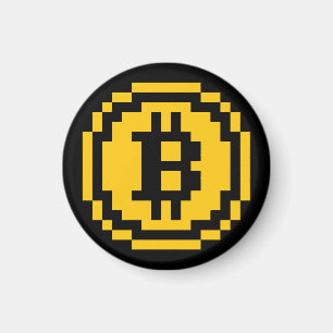 Bitcoin BTC 8-Bit Logo Magnet