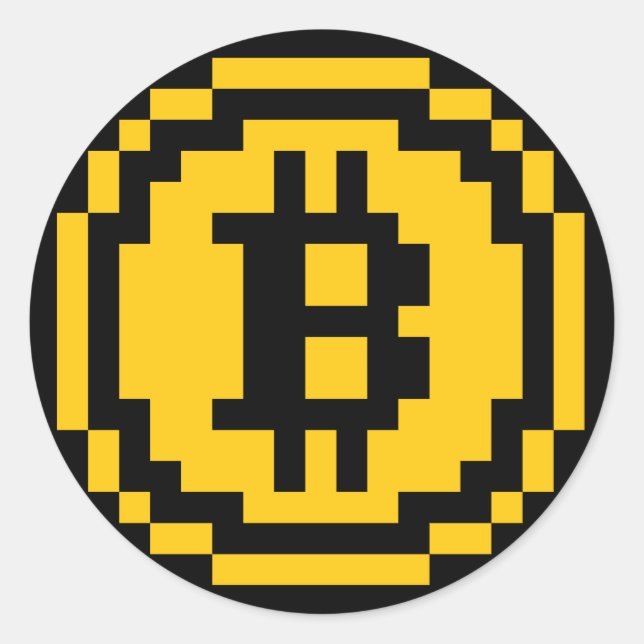 Bitcoin BTC 8-Bit Logo | Sticker (Front)