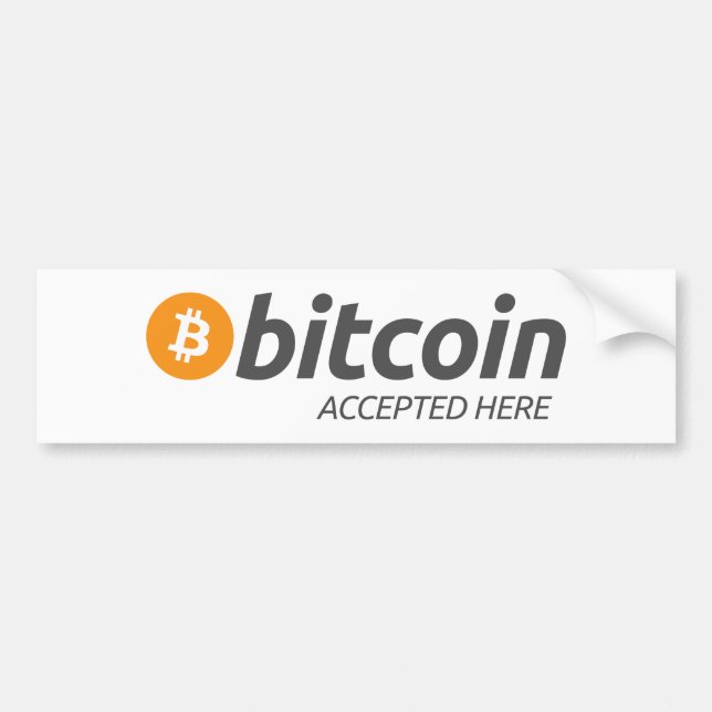 Bitcoin BTC Accepted Here | Bumper Sticker (Front)