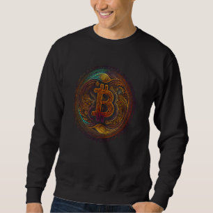 Bitcoin BTC Ar Crypto Miner Trader Mandala Graphic Sweatshirt