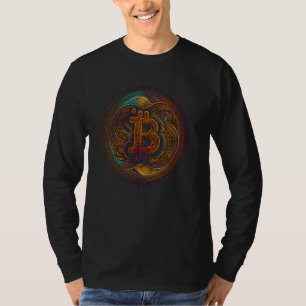 Bitcoin BTC Ar Crypto Miner Trader Mandala Graphic T-Shirt