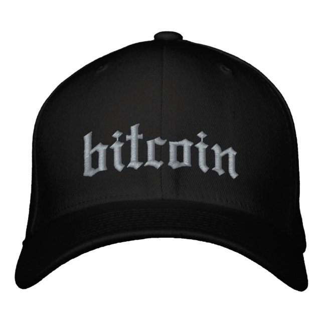 Bitcoin BTC Crypto Cryptocurrency Old English Hat (Front)