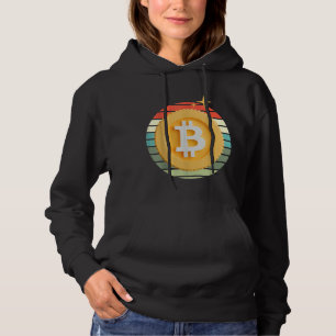 Bitcoin BTC Crypto Cryptocurrency Retro Sunset Inv Hoodie